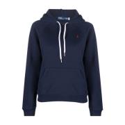 Polo Ralph Lauren Blåa Sweaters med Dragsko Huva Blue, Dam