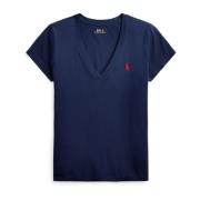Polo Ralph Lauren Klassisk V-Hals Kortärmad T-Shirt Blue, Dam