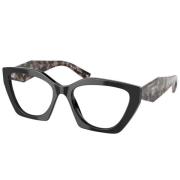 Prada Svarta Acetatglasögon med Oregelbunden Form Black, Dam