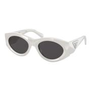 Prada Höj din stil med vita och mörkgrå solglasögon White, Dam
