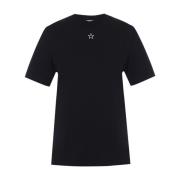 Stella McCartney T-shirt med sydd stjärna Black, Dam
