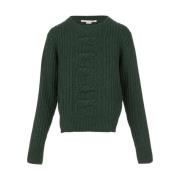 Stella McCartney Stilfull Rund Hals Stickad Tröja Green, Dam