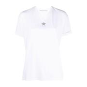 Stella McCartney Donna Bomull Vit T-shirt med Stjärnjuvel Applikation ...