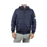 Stone Island Marinblå Huva Jacka Blue, Herr