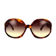 Tom Ford Geometriska solglasögon med klassisk stil Brown, Unisex