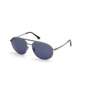Tom Ford Solglasögon med Silverram för Kvinnor Blue, Dam