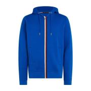 Tommy Hilfiger Global Stripe Zip Sweatshirt Blue, Herr