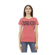 Trussardi Rosa Bomull T-Shirt med Framsida Tryck Pink, Dam