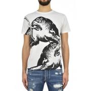 Valentino T-shirt Bianca Herr Bomull Grafiskt Tryck Mod.MV0MG08F3MH0BO...