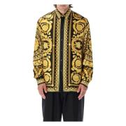 Versace Svarta Barocco Gold Skjortor och Polos Multicolor, Herr