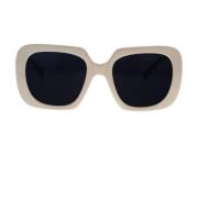 Versace Fyrkantiga solglasögon med mörkgrå lins och vit ram White, Uni...