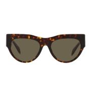 Versace Solglasögon med oregelbunden form, bruna linser och Havana-ram...
