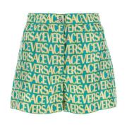 Versace Tryckta satin Allover shorts Multicolor, Dam