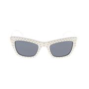 Versace Rektangulära solglasögon med stark karaktär White, Unisex