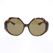 Versace Fyrkantiga Oversized Solglasögon med Kedjedetalj Brown, Unisex
