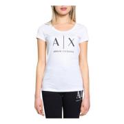 Armani Exchange Tryckt dam T-shirt White, Dam