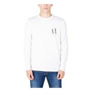 Armani Exchange Herr Tryckt Långärmad T-shirt White, Herr