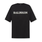 Balmain T-shirt med kristallapplikation Black, Herr