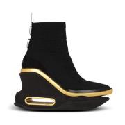 Balmain B-Bold stickade kilträningsskor med monogram Black, Dam