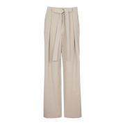 Balmain Lös sittande linnebyxor Beige, Herr