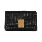 Balmain Quiltad Läder Mini Väska Black, Dam