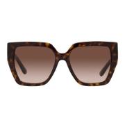Dolce & Gabbana Oversized fyrkantiga solglasögon med metalllogo Brown,...