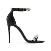Dolce & Gabbana Kristallprydda högklackade sandaler Black, Dam