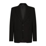 Dolce & Gabbana Sofistikerad Logo-Patch Blazer Black, Herr