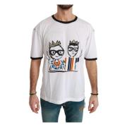 Dolce & Gabbana Vit Herrtryck Bomull T-shirt White, Herr