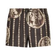 Dolce & Gabbana Sea Svart Mynttryck Casual Shorts Black, Herr