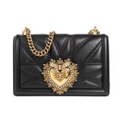 Dolce & Gabbana Medium Devotion Bag Black, Dam