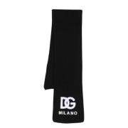 Dolce & Gabbana Lyxig Stickad Halsduk för Vintern Black, Unisex