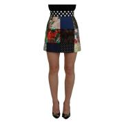 Dolce & Gabbana Multifärgad Majolika Patchwork Minikjol Multicolor, Da...