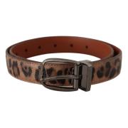 Dolce & Gabbana Leopardpräglat läderbälte Brown, Dam