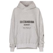 Dolce & Gabbana Logo Print Bomull Hoodie Grå Gray, Herr