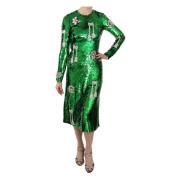 Dolce & Gabbana Festklänning med musikmotiv Green, Dam
