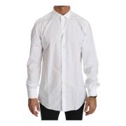 Dolce & Gabbana Elegant Vit Bomull Top Skjorta White, Herr