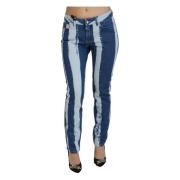 Dolce & Gabbana Cobalt Randiga Skinny Denim Jeans Blue, Dam