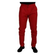 Dolce & Gabbana Röda Bomullsbyxor Jeans Red, Herr