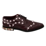 Dolce & Gabbana Studded Lädersnörskor Brown, Dam