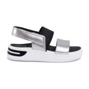 Geox silver black casual open sandals Gray, Dam