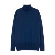 John Smedley Avslappnad passform Merinoull Jersey Blue, Dam