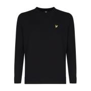 Lyle & Scott Svarta Sweaters med Subtil Ribbning Black, Herr