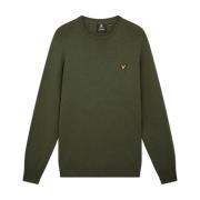 Lyle & Scott Rundhalsad stickad tröja Green, Herr