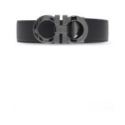 Salvatore Ferragamo Reversible leather belt Black, Herr