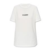 Jil Sander T-shirt med logotyp White, Dam