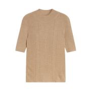 Closed Round-neck Knitwear Brown, Dam