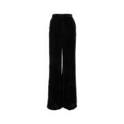 Alberta Ferretti Straight Trousers Black, Dam