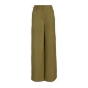 Alberta Ferretti Wide Trousers Green, Dam