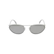 Alexander McQueen Silver Cat-Eye Solglasögon med Flash Linser Gray, Da...